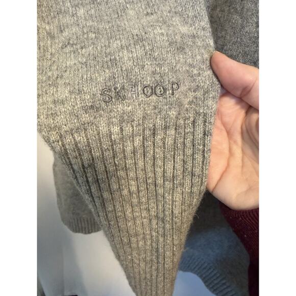 Skhoop | Lambswool Swedish Tunic Sweater Dress Fair isle Gray Black -Size Large - Picture 5 of 6